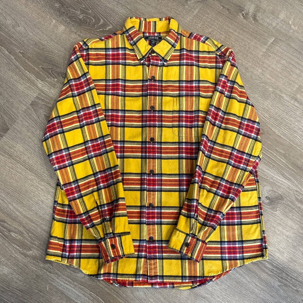 Men’s Lands End Plaid Flannel Size XL 17-17.5